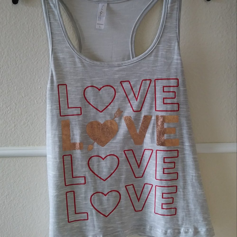 French Affairs Grey Large Love Prints Pajama Top